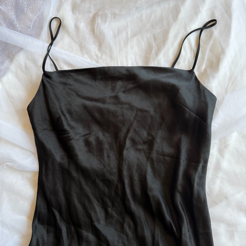 Express Black Midi Slip Dress with Side Slit – Size M